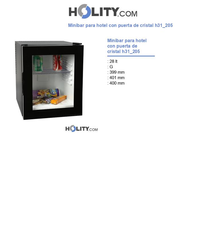 Minibar para hotel con puerta de cristal h31_205