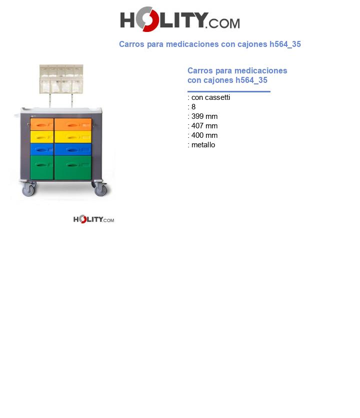 Carros para medicaciones con cajones h564_35